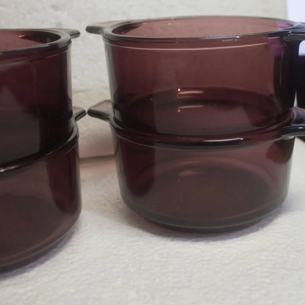 Vintage Pyrex Style Cranberry Small Casserole Dishes Set of 4 Made in Mexico